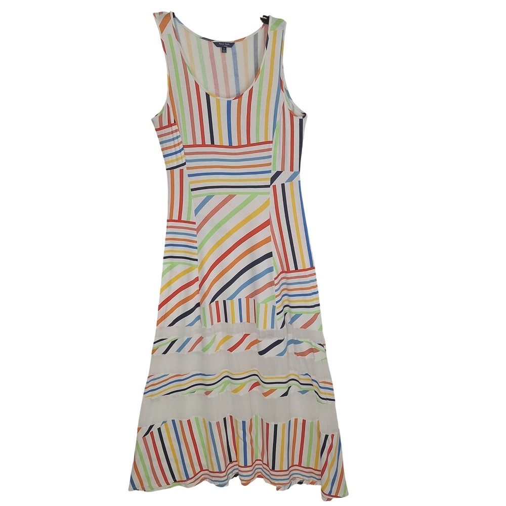 Sleeveless Maxi Dress Resort Wear Peter Som Multi Color Striped M Dopamine